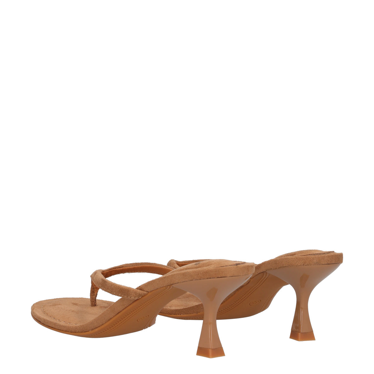 Ciabatte Infradito con Tacco Donna Beige