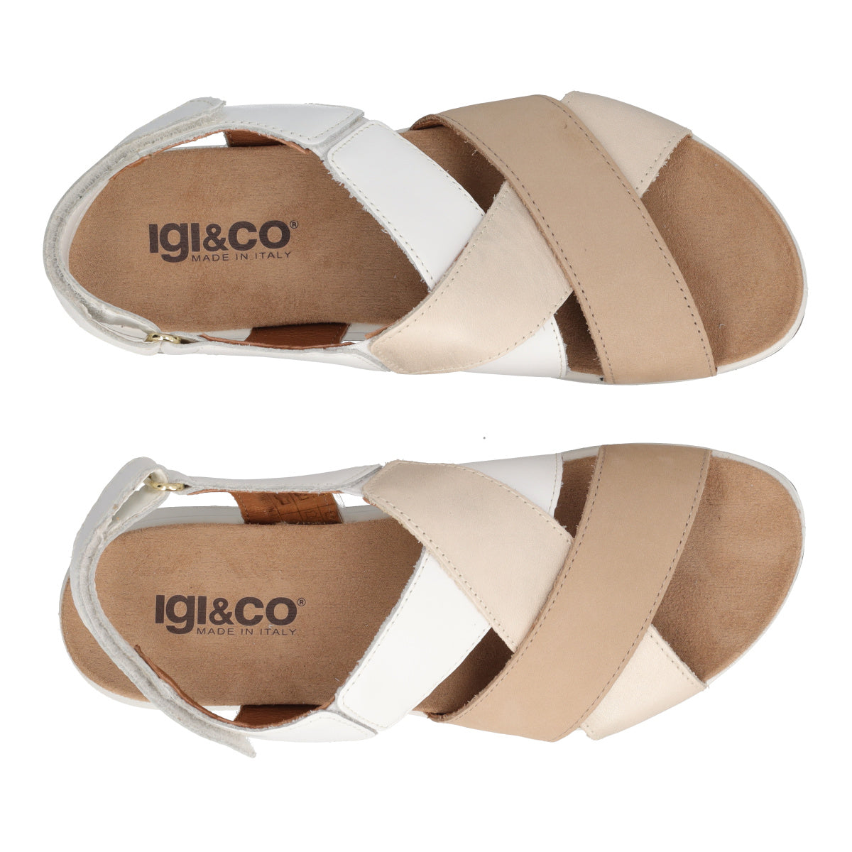 SINDY Sandali Donna Beige e Bianchi