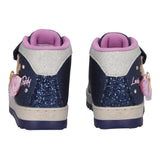 MILLE STELLE Sneakers Alte Bambina Blu, Argento e Lilla con Musica