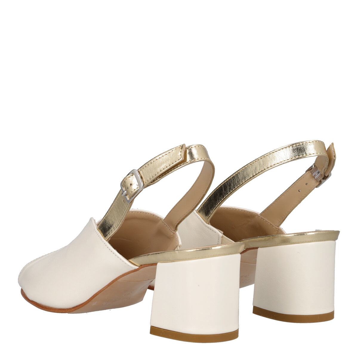 Sandali Donna Platino e Burro in Pelle