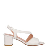 Sandali Con Tacco Donna Bianche in Pelle