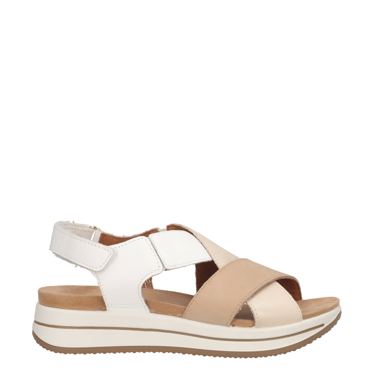 SINDY Sandali Donna Beige e Bianchi