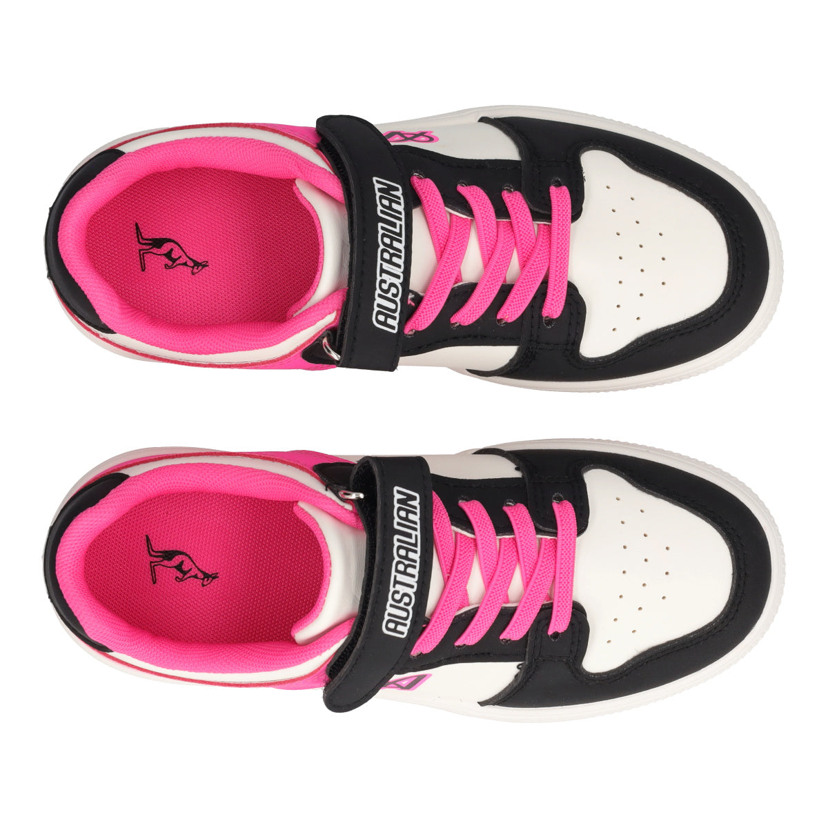 Sneakers Bambina Bianche, Nere e Fucsia