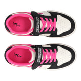 Sneakers Bambina Bianche, Nere e Fucsia