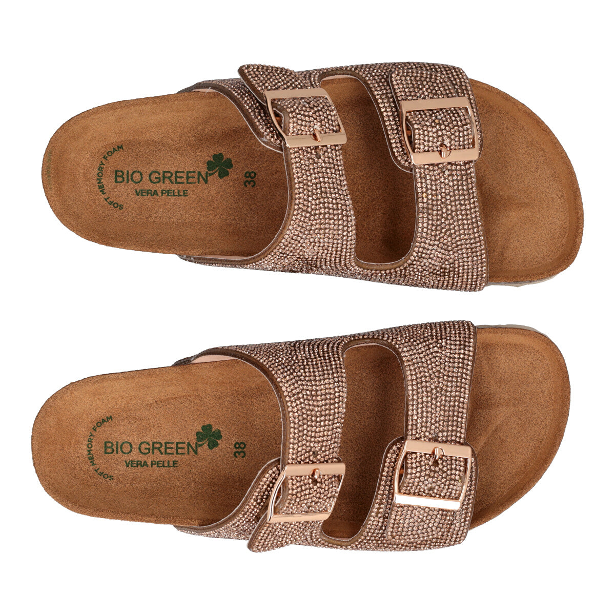 Ciabatte Donna Bronzo con Cristalli