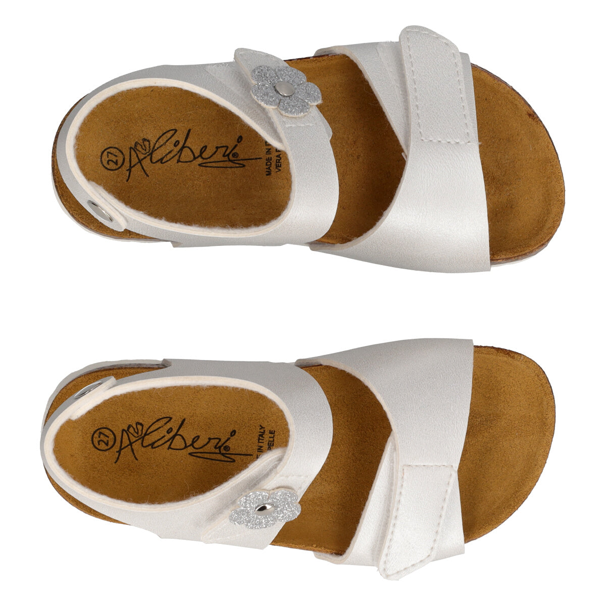 Sandali Bambina Bianchi e Argentati