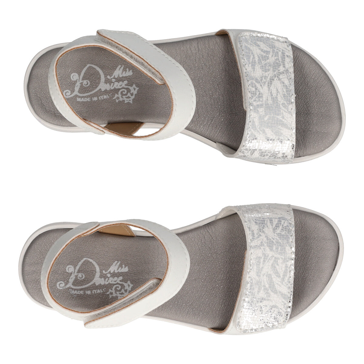 Sandali Bambina Bianche e Argento