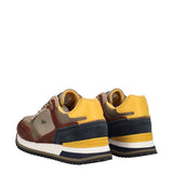 Sneakers Uomo Verde, Marrone, Blu e Gialla in Pelle