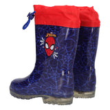 Stivali go & pvc da Pioggia Bambino Blu - Spiderman - con Luci