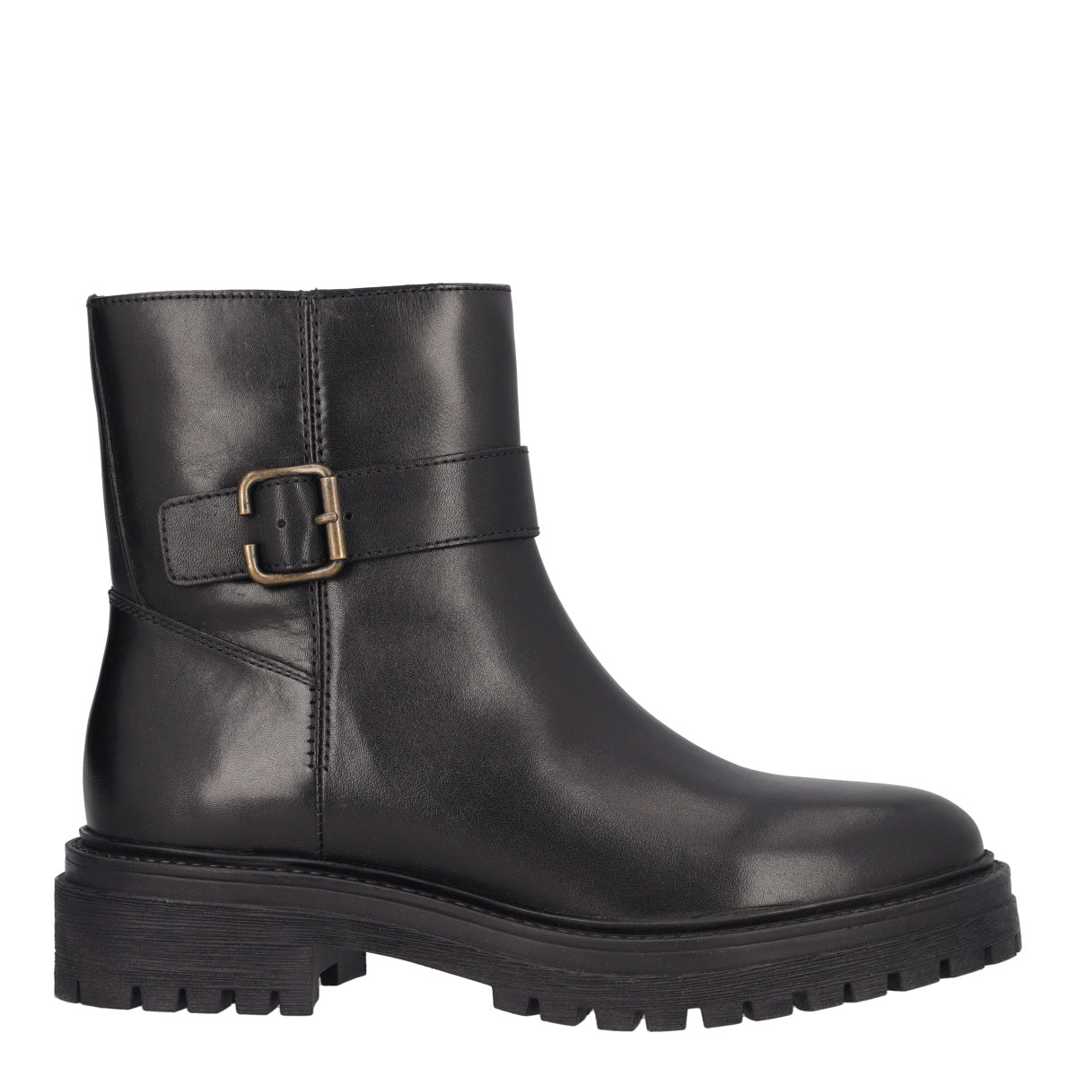 IRIDEA Stivaletto donna in pelle con fibbia nero