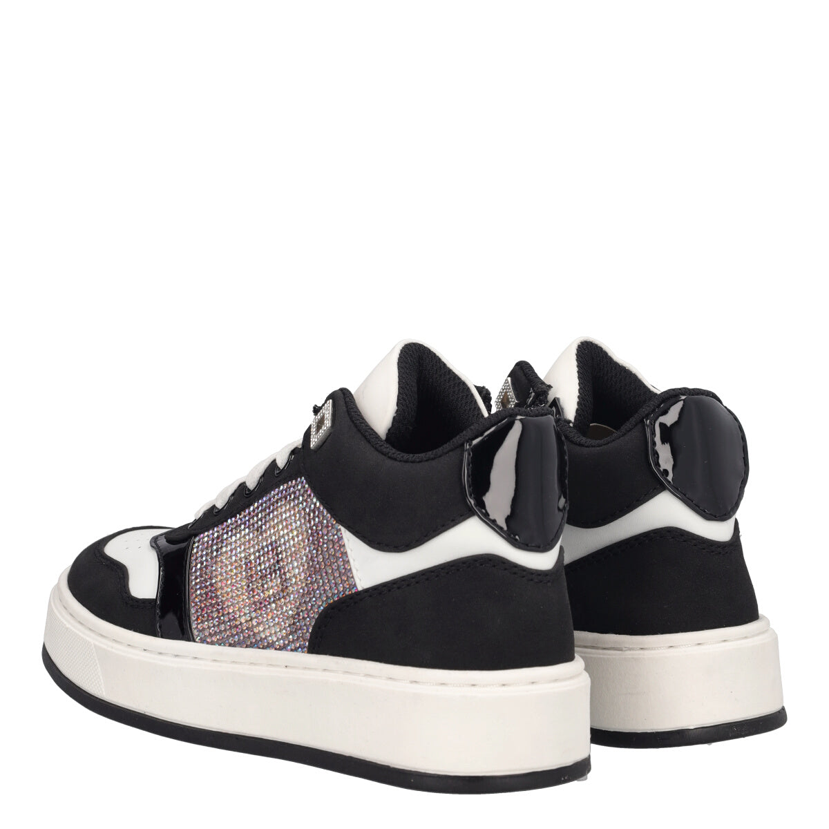 Sneakers Alte Bambina Bianche e Nere