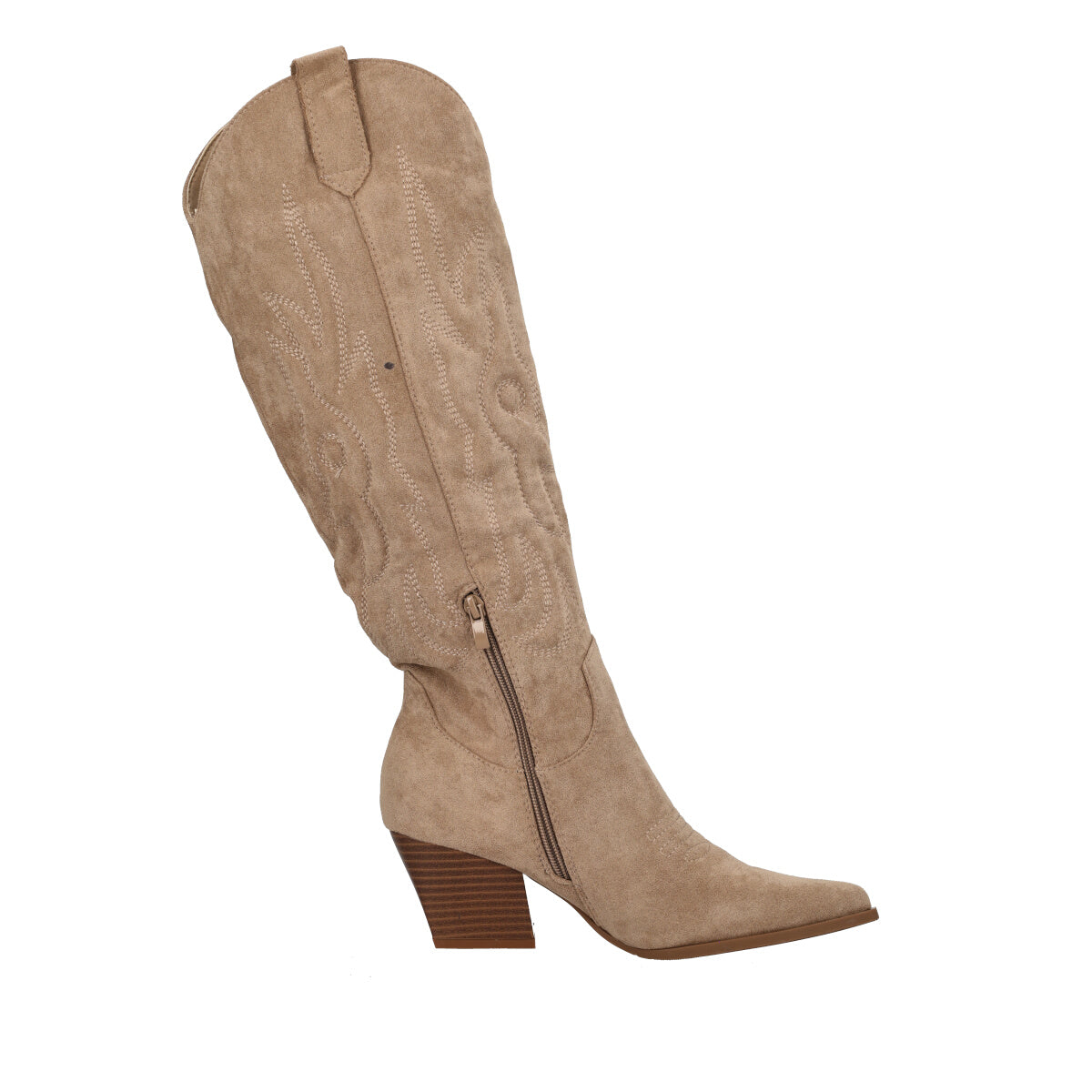 Stivale Donna Beige Scamosciato