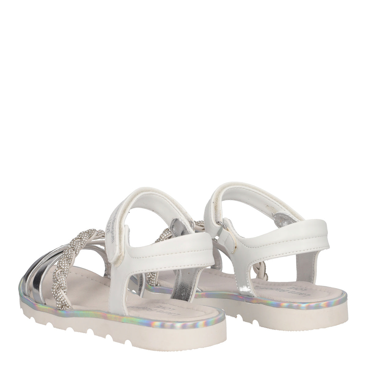 Sandali Bambina Argento e Bianchi