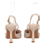 slingback Donna Beige in Vernice