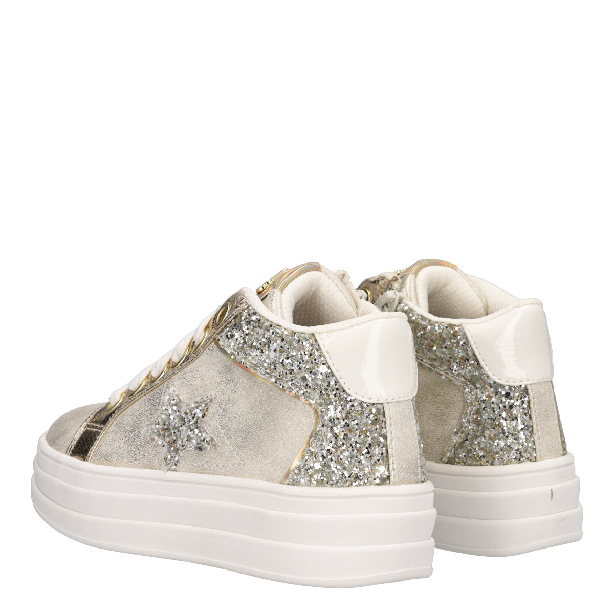 Sneakers alte Bambina Oro e Argento
