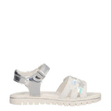 LARA Sandali Bambina Bianchi e Argento