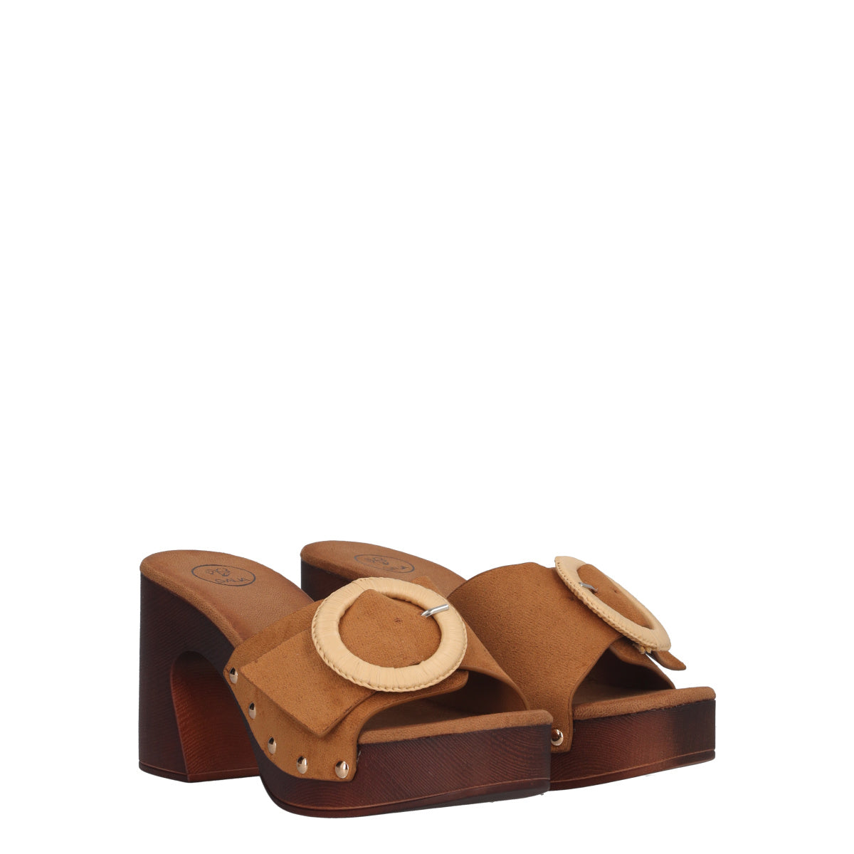 Ciabatte con Tacco Donna Beige