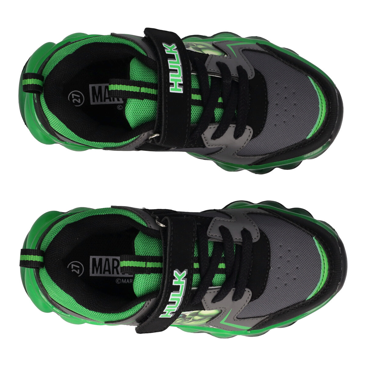 Sneakers Bambino Nere e Verdi con Luci