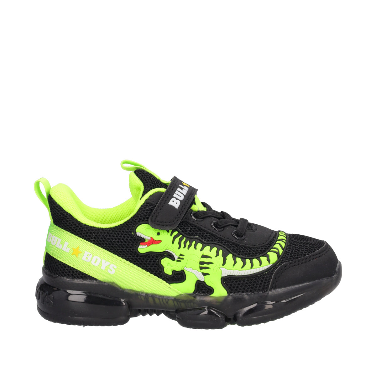 T-REX Sneakers Bambino Nere e Giallo Fluo con Luci