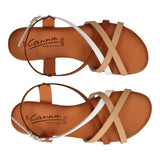 Sandali Donna Sabbia, Cuoio e Bianche