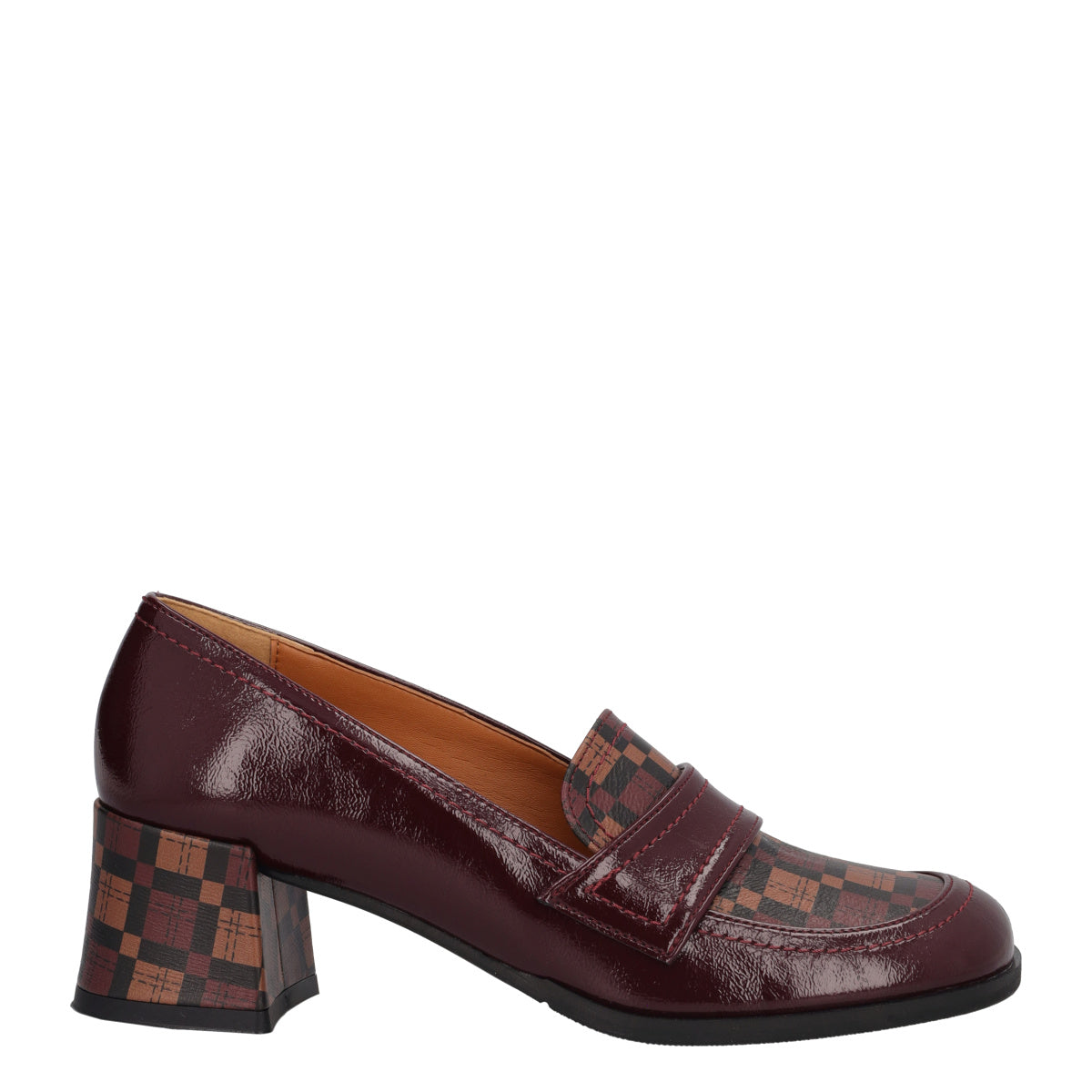 Mocassini con Tacco Donna Bordeaux