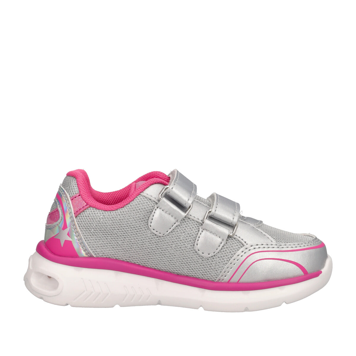 CHIMBERLY Sneakers Bambina Argento e Fuxia con Luci