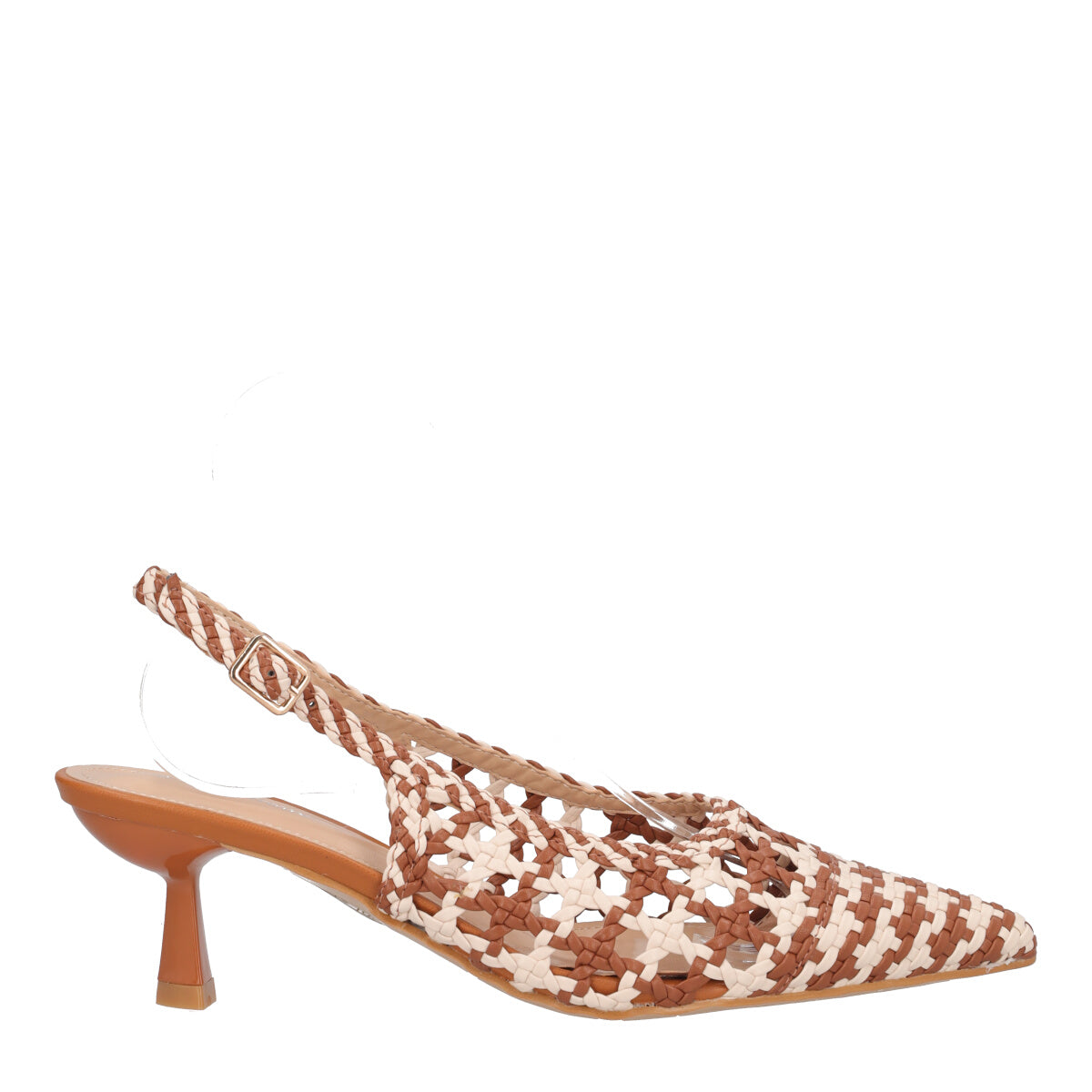 Slingback Donna Marroni e Bianche