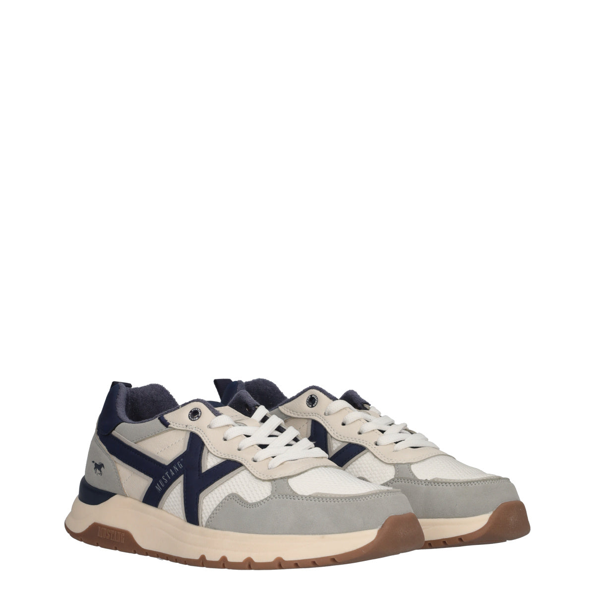 Sneakers Uomo Bianche, Grigie e Blu