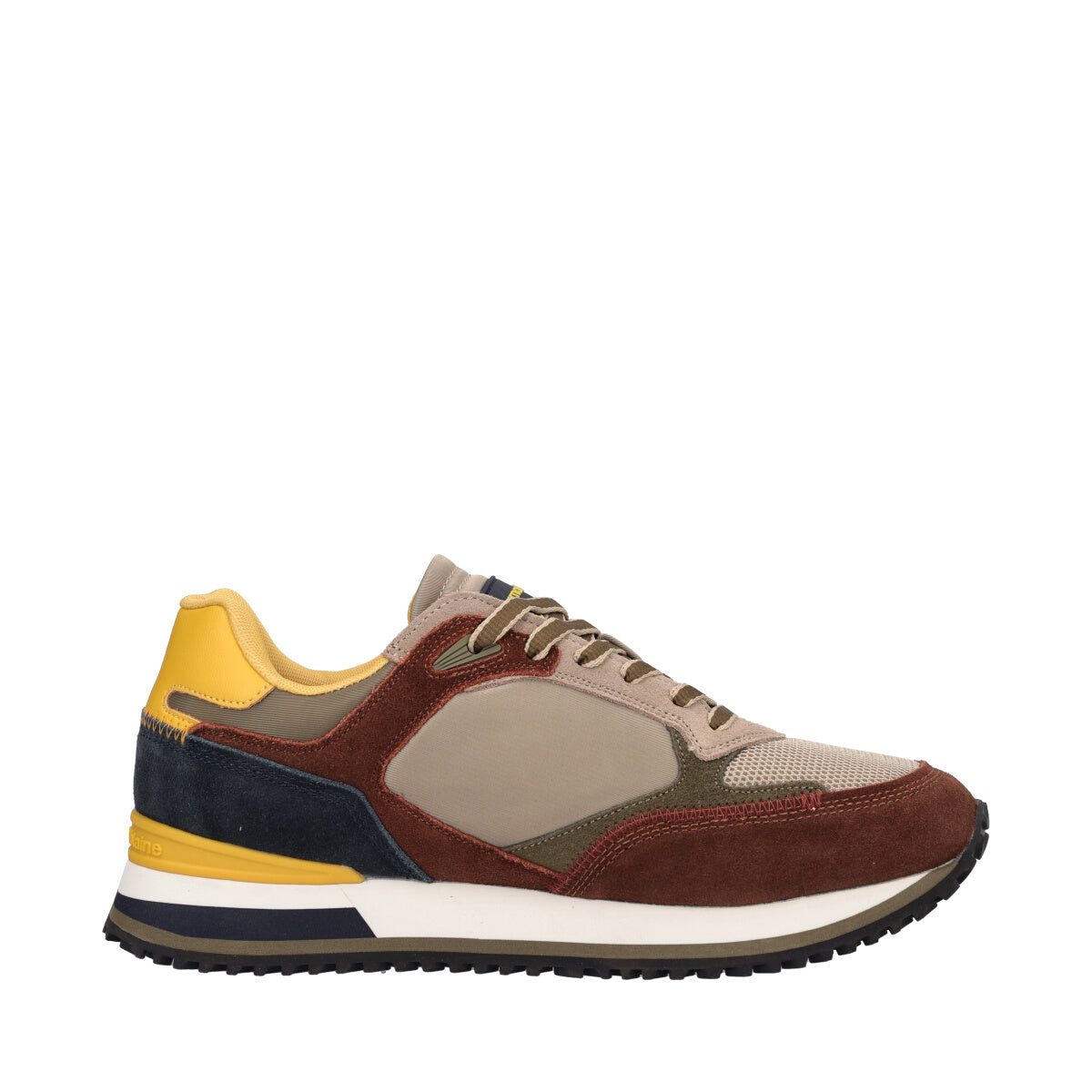 Sneakers Uomo Verde, Marrone, Blu e Gialla in Pelle