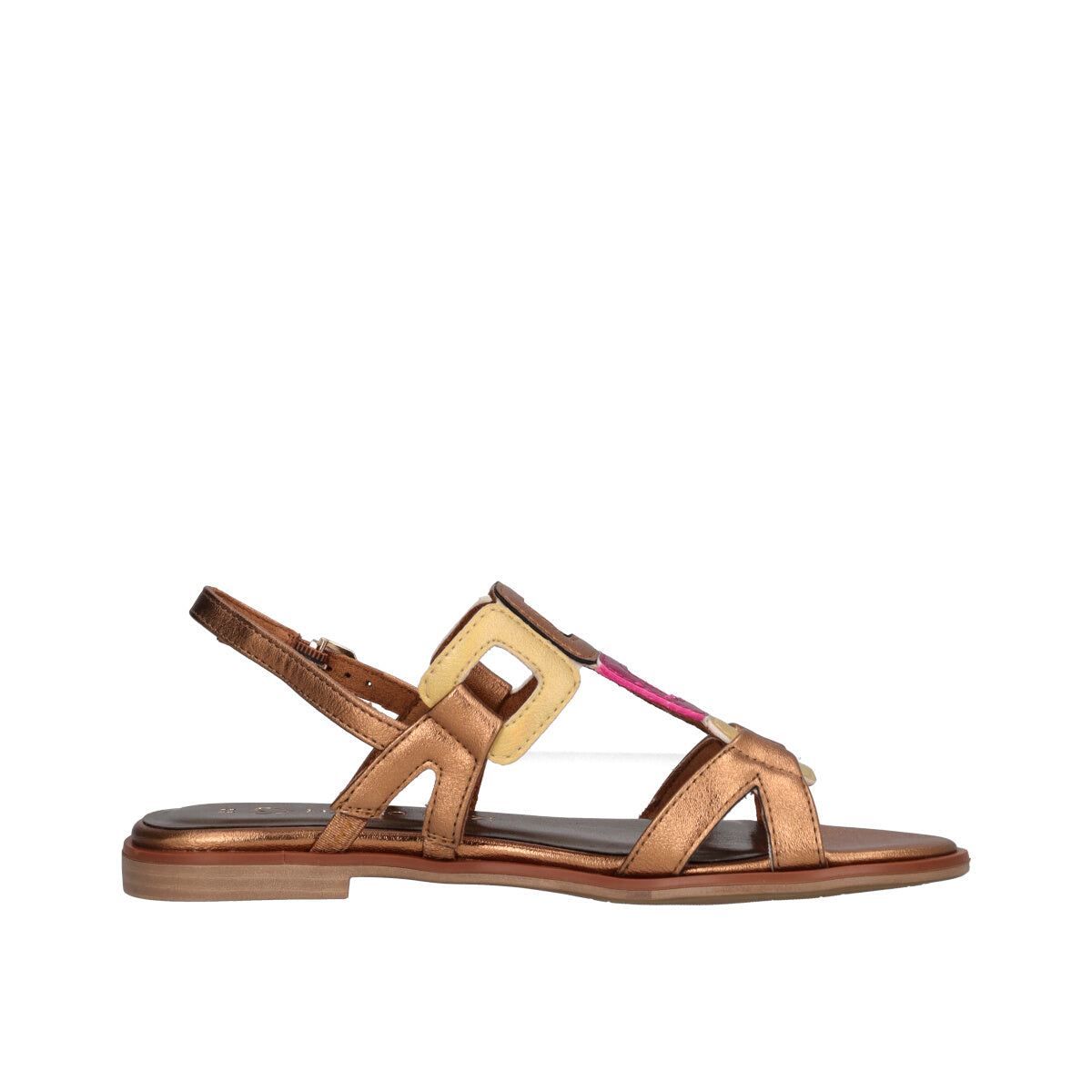 Sandali Donna Bronzo, Oro e Fucsia