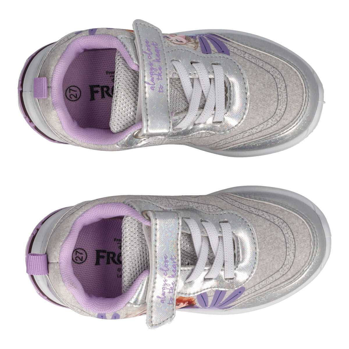 Sneakers Bambine Argento Frozen con Luci