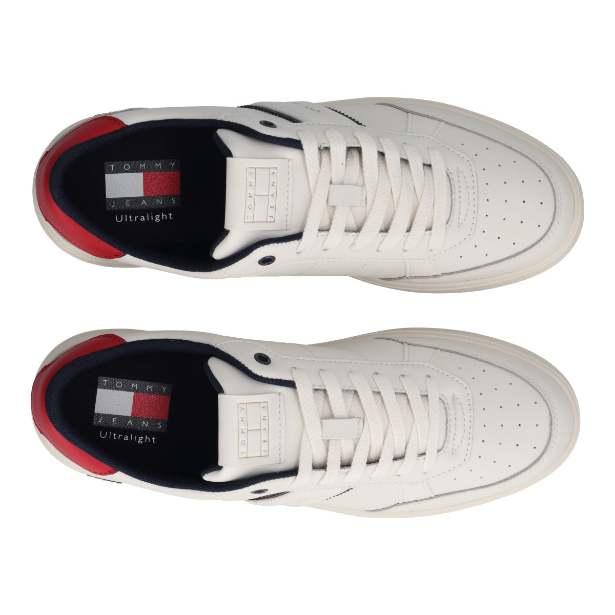 LIGHTWEIGHT FLAG LEATHER COURT Sneakers Uomo Bianche
