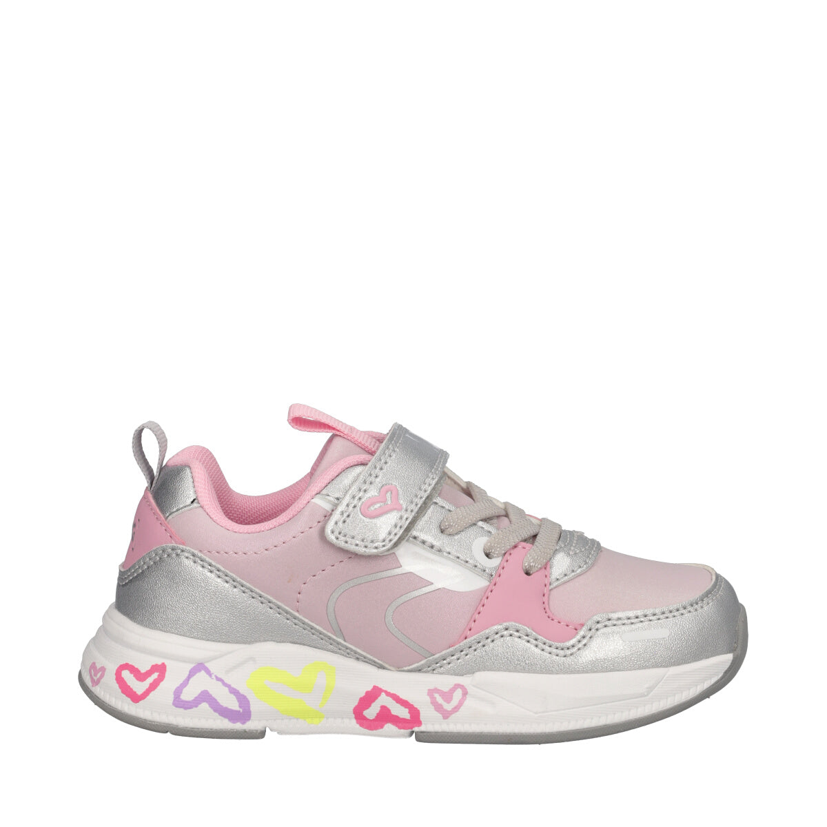 B&G SUPERMEGA Sneakers Bambina Argento e Rosa