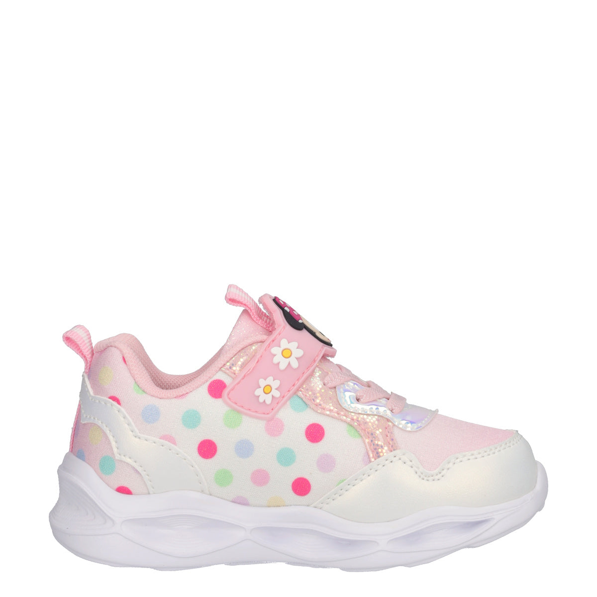 Sneakers Bambina Minnie Rosa e Bianche con Luci