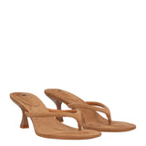 Ciabatte Infradito con Tacco Donna Beige
