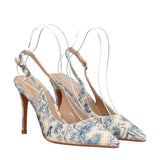 Slingback Donna Bianche e Blu