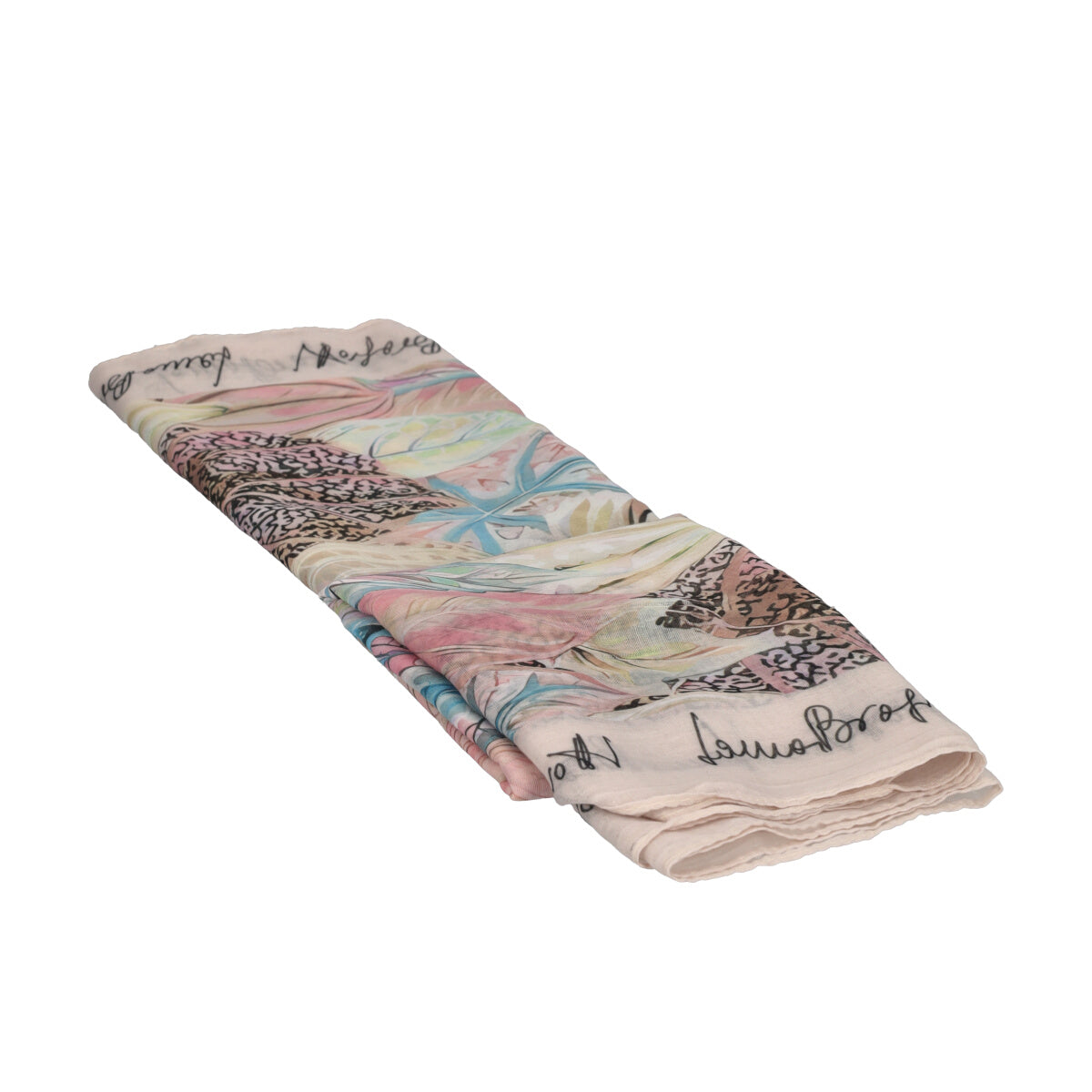 Pashmina Donna Rosa Foglie Voille