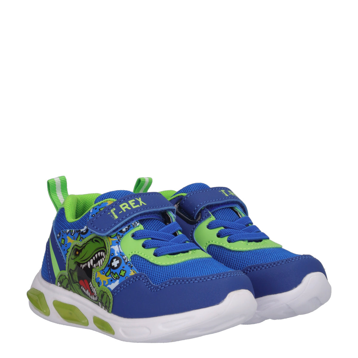 Sneakers Bambino Dinosaur Blu con Luci