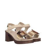 Sandali con Tacco Donna Beige