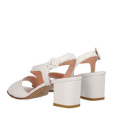 Sandali Con Tacco Donna Bianche in Pelle