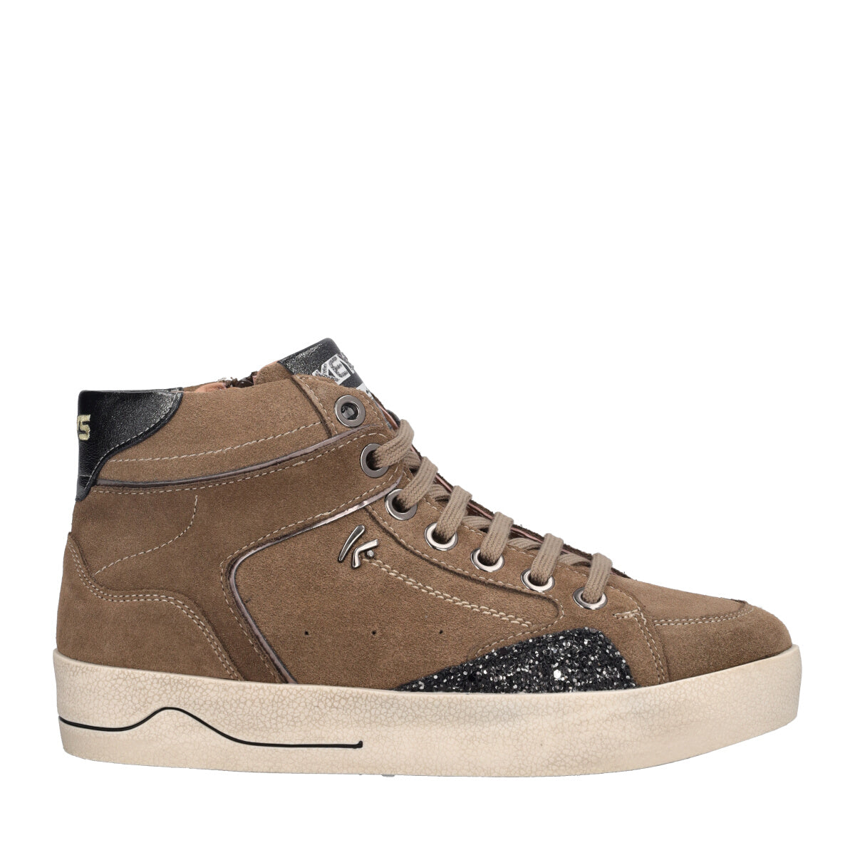Sneakers Alta Donna Taupe con Rialzo interno