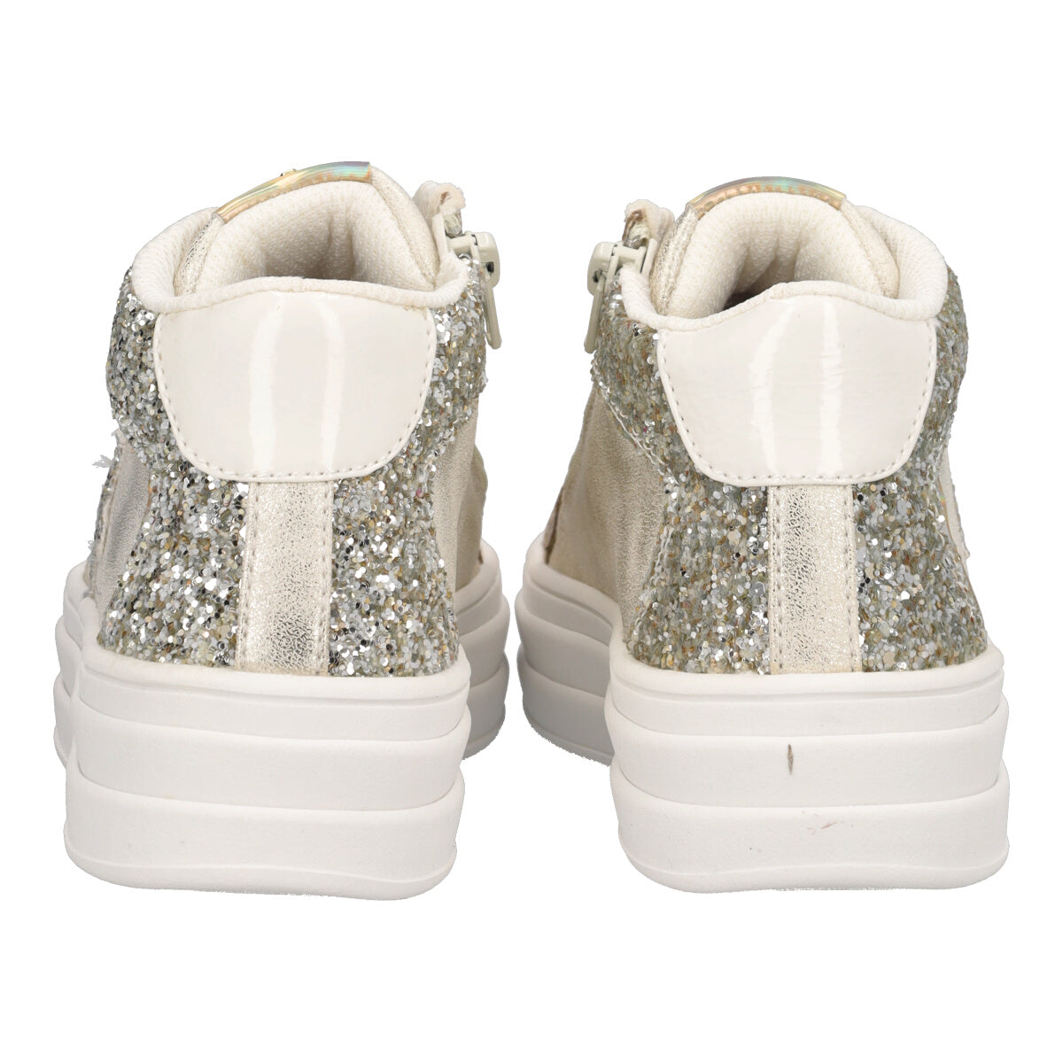 Sneakers alte Bambina Oro e Argento