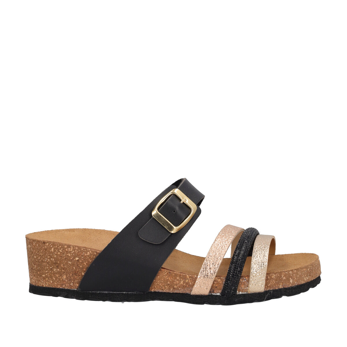 Ciabatte Donna Nere, Oro Rosa e Oro Giallo