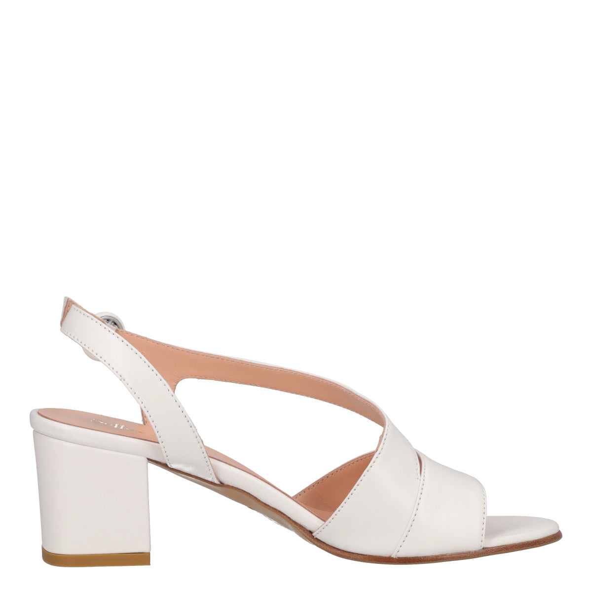 Sandali Con Tacco Donna Bianche in Pelle