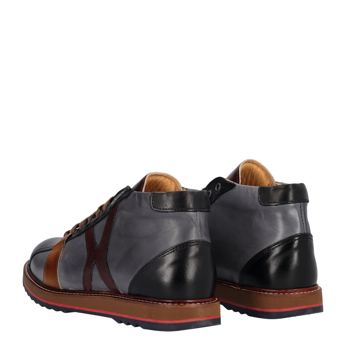 Sneakers Alte Uomo Nere in Pelle