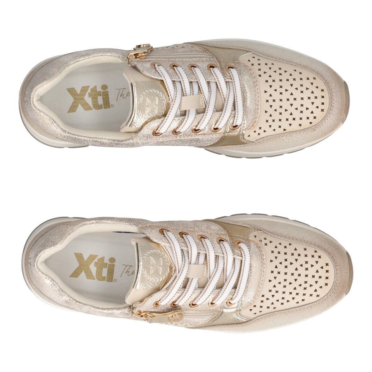 Sneakers Oro con Zip
