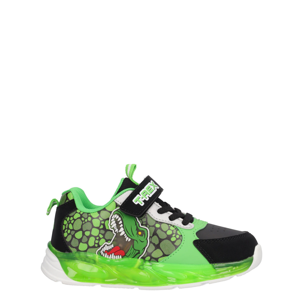 Sneakers Bambini Verdi T-Rex con Luci