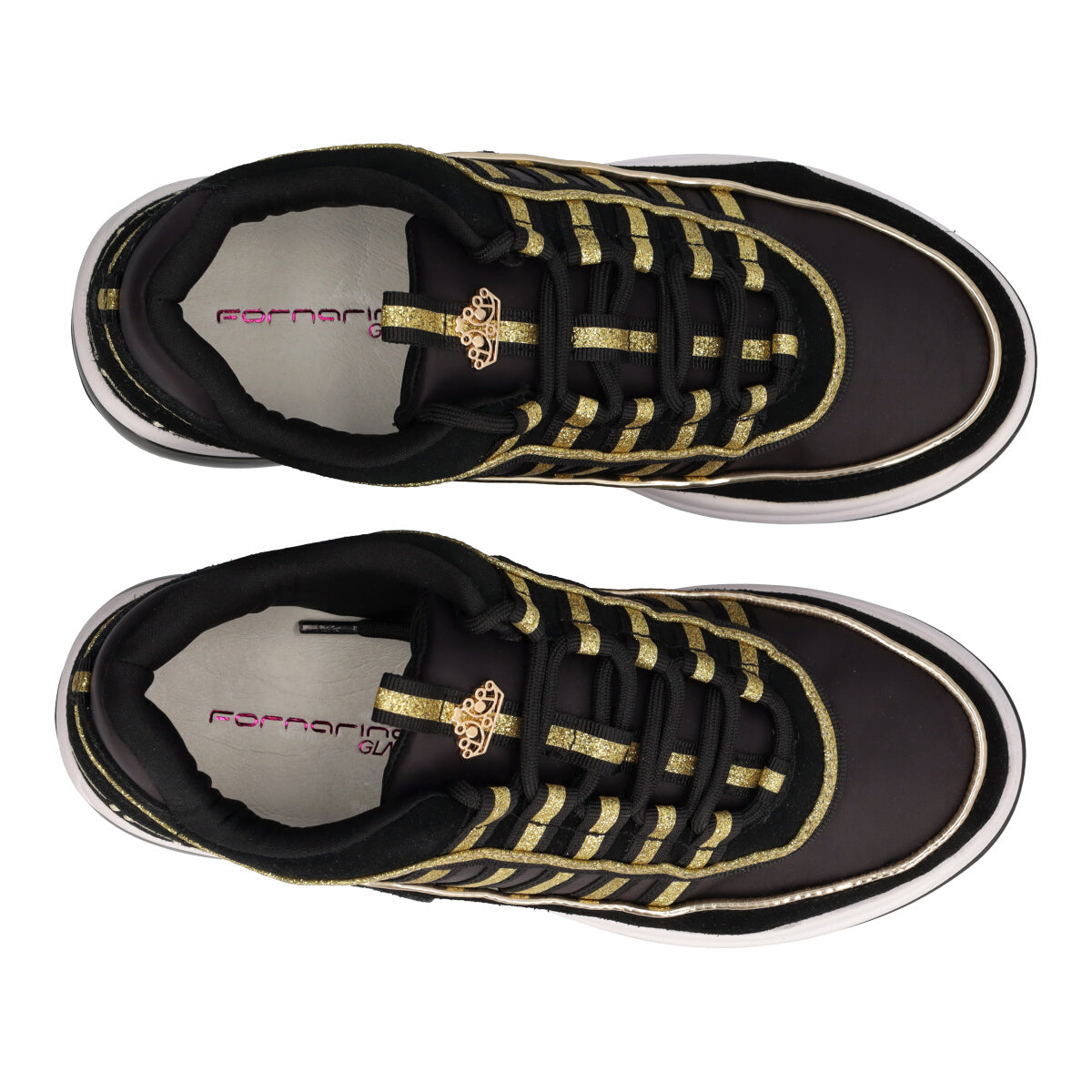 Sneakers Donna Nere con Zeppa 6 cm