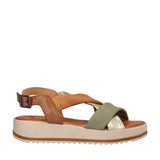 Sandali Donna Beige, Salvia e Oro Metallizzato