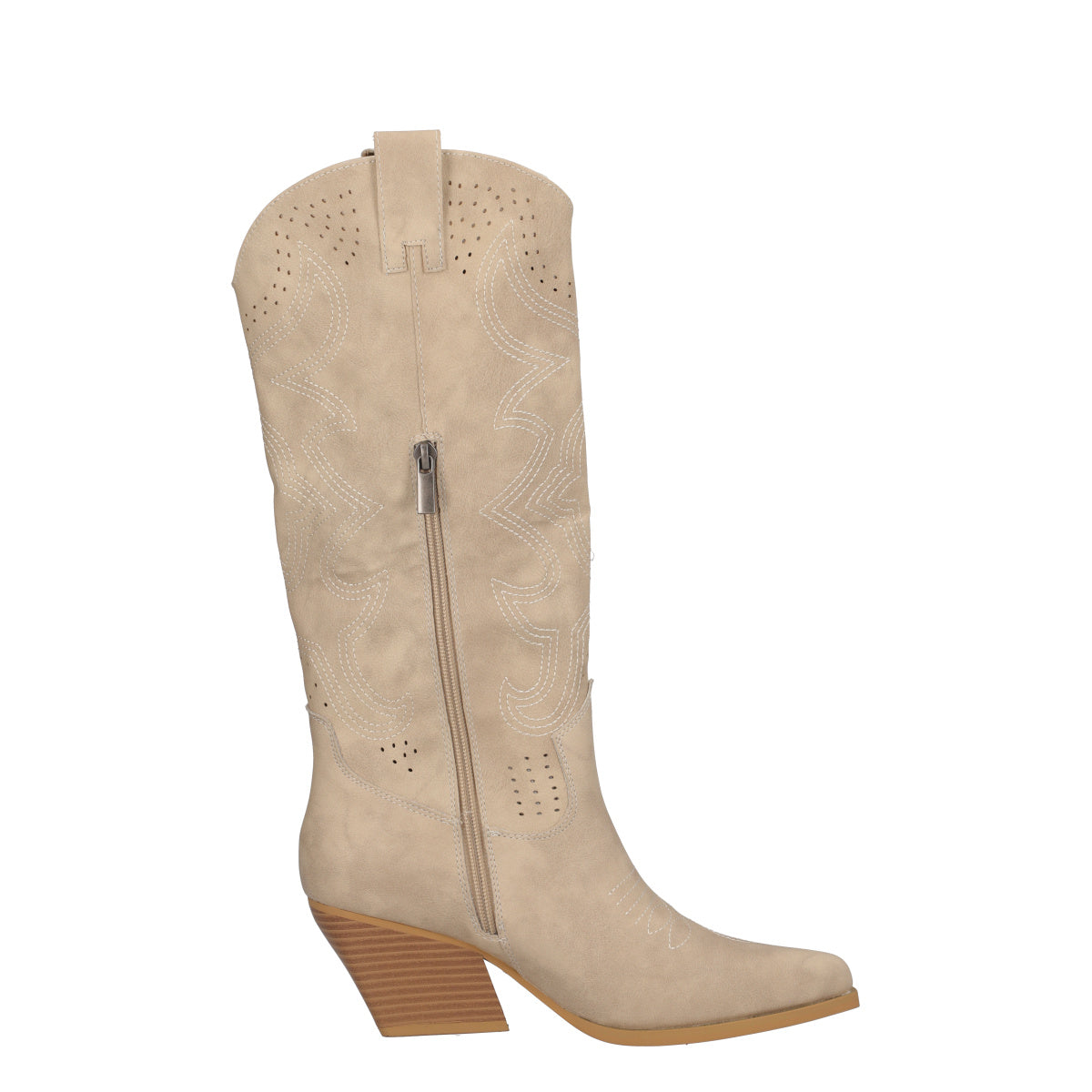 Stivale Donna Beige Texano